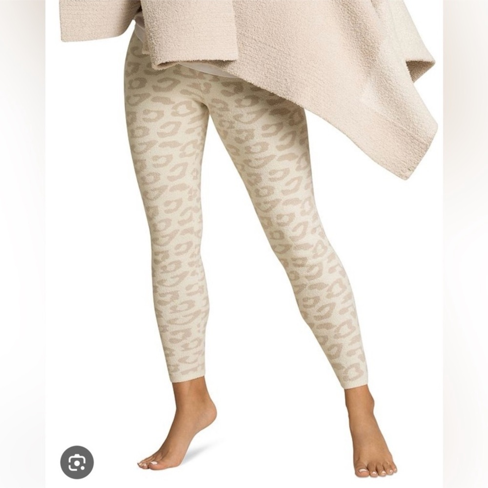 NEW BAREFOOT DREAMS: COZYCHIC ULTRA LITE LEOPARD LEGGINGS - CREAM/STONE, XL